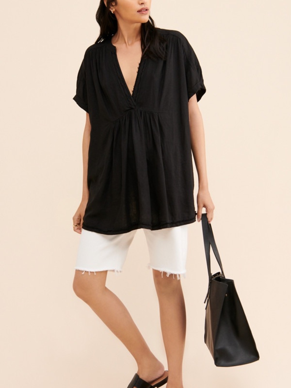 Free People Getaway With Me Tunic Size Medium in black